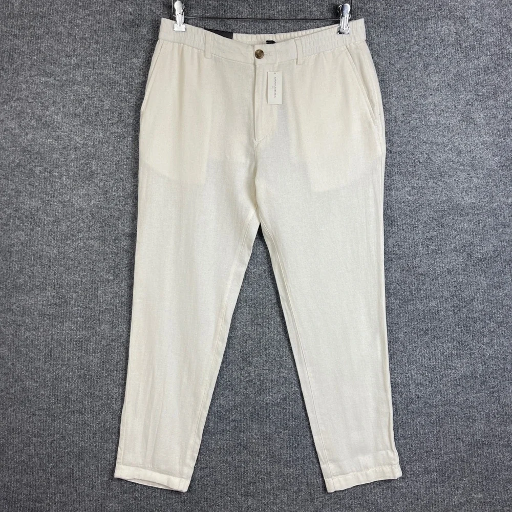 NEW $85 Banana Republic Linen-Blend Pant 32x32 Athletic Fit Tapered Leg